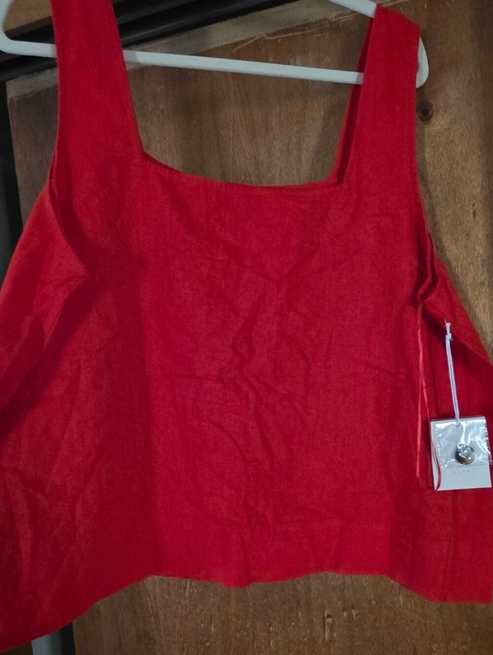 Red Tank Top With Button Down Back Detail